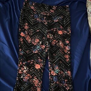 No Boundaries Black Floral Boot Cut Pants